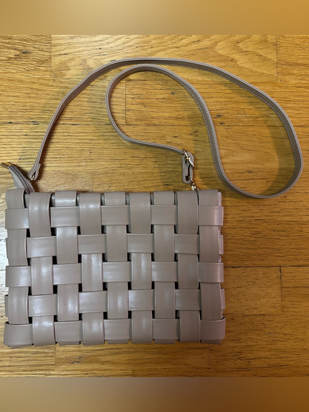 Anthropologie Neutral Coastal Preppy Minimalist Classic Woven Crossbody Bag